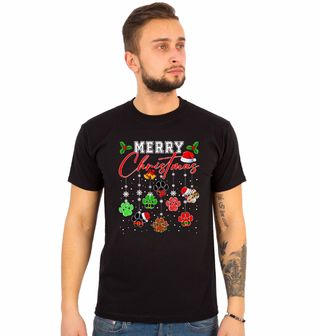 Obrázek 1 produktu Pánské tričko Vánoční Tlapky Merry Christmas
