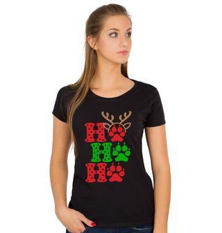 Obrázek 1 produktu Dámské tričko Vánoční Psí Stopy Ho Ho Ho