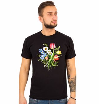 Obrázek 1 produktu Pánské tričko Svazek květin Tulipány a Kopretiny