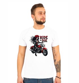 Obrázek 1 produktu Pánské tričko Kráska na Motorce Ride or Die