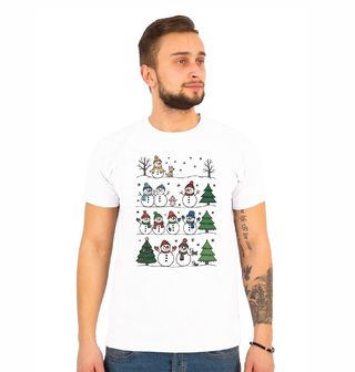 Obrázek 1 produktu Pánské tričko Vánoční Sněhuláci