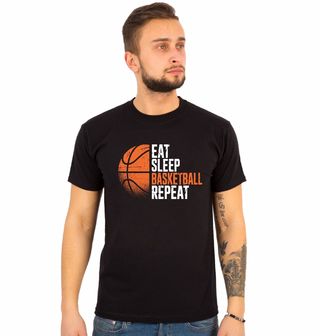 Obrázek 1 produktu Pánské tričko Jez Spi Hraj Basketbal Opakuj Eat Sleep Basketball Repeat
