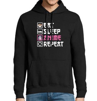 Obrázek 1 produktu Pánská mikina Jez Spi Posiluj Anime Eat Sleep Anime Repeat