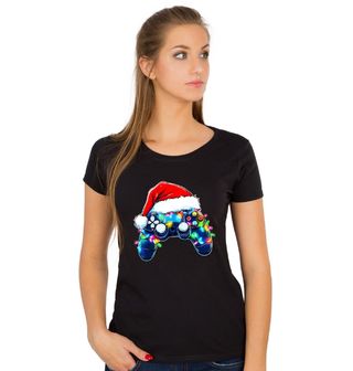 Obrázek 1 produktu Dámské tričko Vánoční Ovladač  s Čepicí