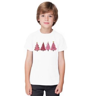Obrázek 1 produktu Dětské tričko Růžové Vánoční Stromky