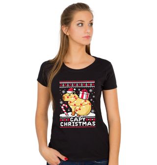 Obrázek 1 produktu Dámské tričko Vánoční Kapybara Capy Christmas