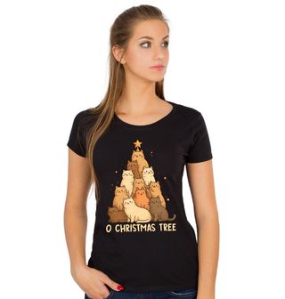 Obrázek 1 produktu Dámské tričko Kočičí Vánoční Stromek O Christmas Tree