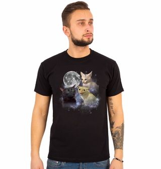 Obrázek 1 produktu Pánské tričko Meme Kočky vyjící na Měsíc