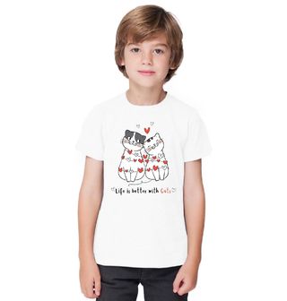 Obrázek 1 produktu Dětské tričko Život je lepší s kočkami Life is better with cats