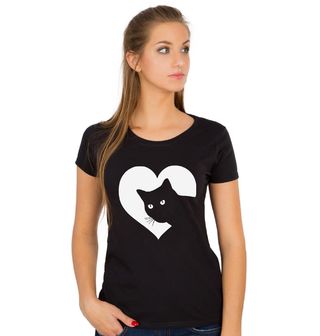 Obrázek 1 produktu Dámské tričko Kočičí Stín v Srdci