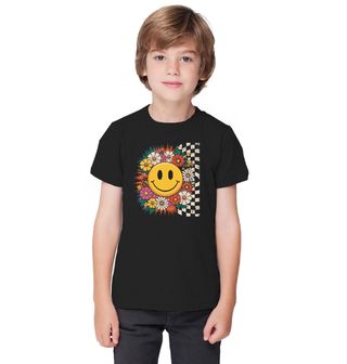 Obrázek 1 produktu Dětské tričko Květinový Smajlík Hippie Emoji