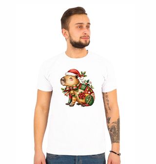 Obrázek 1 produktu Pánské tričko Vánoční Kapybara ve Svetru