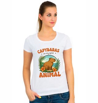 Obrázek 1 produktu Dámské tričko Kapybara na Pláži Capybara is my spirit animal
