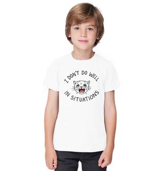 Obrázek 1 produktu Dětské tričko Plačící Kočka I don't do well in situations