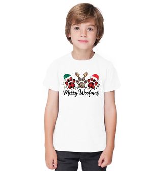 Obrázek 1 produktu Dětské tričko Vánoční Tlapky Merry Woofmas
