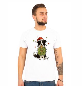 Obrázek 1 produktu Pánské tričko Vánoční Border kolie