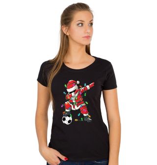 Obrázek 1 produktu Dámské tričko Vánoční Dabující Santa Fotbalista