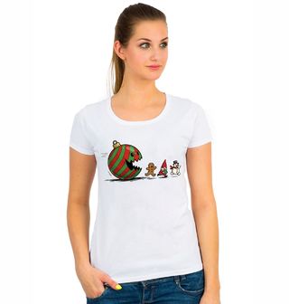 Obrázek 1 produktu Dámské tričko Vánoční Pac-Man