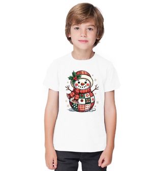 Obrázek 1 produktu Dětské tričko Zaplátovaný Vánoční Sněhulák