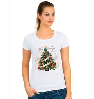 Obrázek 1 produktu Dámské tričko Zlaté Vánoce Merry Christmas