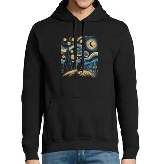 Obrázek 1 produktu Pánská mikina Černá Kočka ve Hvězdné noci