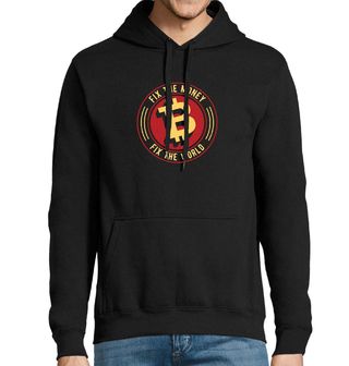 Obrázek 1 produktu Pánská mikina Bitcoin Revoluce Fix the Money, Fix the World