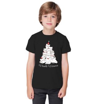 Obrázek 1 produktu Dětské tričko Kočičí Stromek Veselé Vánoce