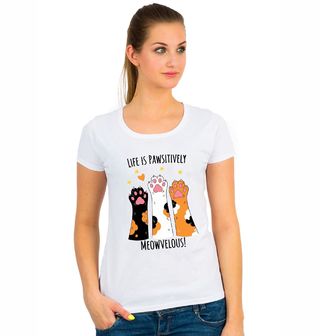 Obrázek 1 produktu Dámské tričko Life is pawsitively meowvelous!