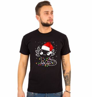 Obrázek 1 produktu Pánské tričko Vánoční Axolotl plný Světýlek