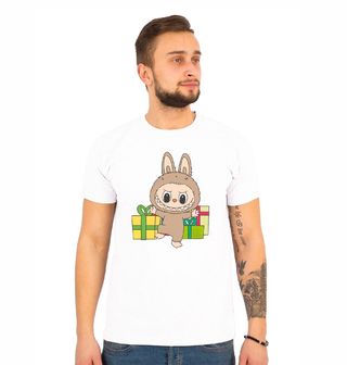 Obrázek 1 produktu Pánské tričko Hnědý Vánoční Labubu mezi Dárky