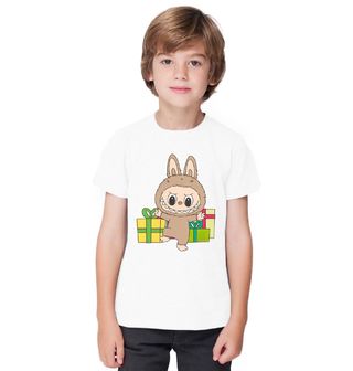 Obrázek 1 produktu Dětské tričko Hnědý Vánoční Labubu mezi Dárky