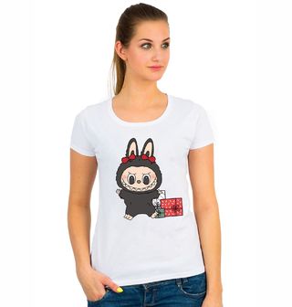 Obrázek 1 produktu Dámské tričko Černý Vánoční Labubu mezi Dárky