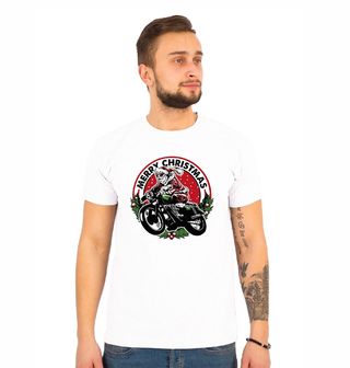 Obrázek 1 produktu Pánské tričko Vánoční Santa na Motorce Merry Christmas