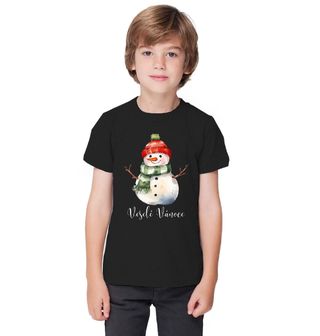 Obrázek 1 produktu Dětské tričko Roztomilý Sněhulák Veselé Vánoce