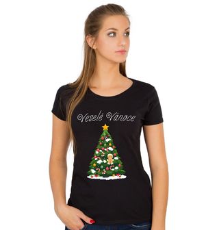 Obrázek 1 produktu Dámské tričko Vánoční Stromeček Veselé Vánoce
