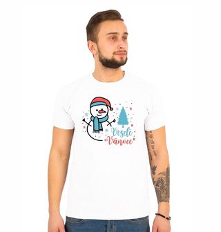 Obrázek 1 produktu Pánské tričko Sněhulák v Čepici Veselé Vánoce