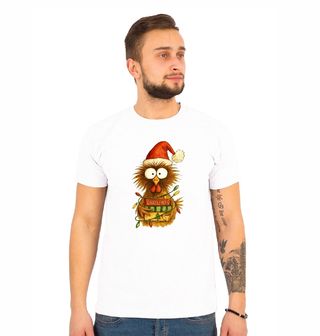Obrázek 1 produktu Pánské tričko Vyděšená Vánoční Slepice