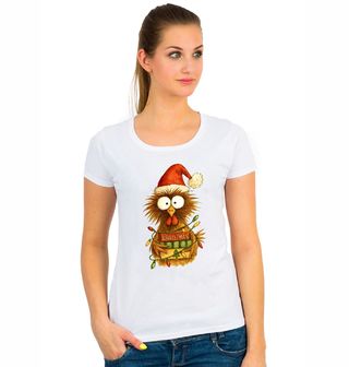 Obrázek 1 produktu Dámské tričko Vyděšená Vánoční Slepice