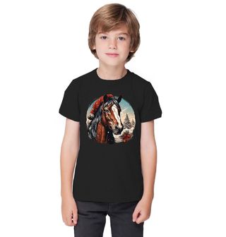 Obrázek 1 produktu Dětské tričko Vánoční Kůň v Zimní Krajině