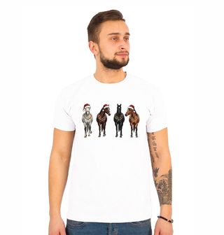 Obrázek 1 produktu Pánské tričko Čtyři Vánoční Koně