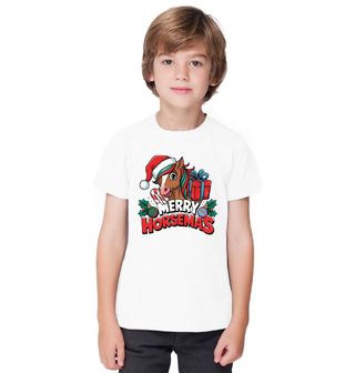 Obrázek 1 produktu Dětské tričko Roztomilý Vánoční Kůň Merry Horsemas
