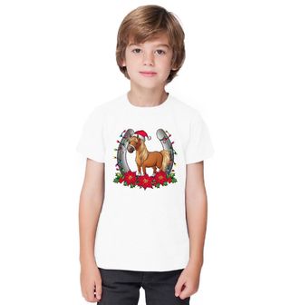 Obrázek 1 produktu Dětské tričko Vánoční Kůň s Podkovou