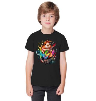 Obrázek 1 produktu Dětské tričko Rockové Morče s Kytarou