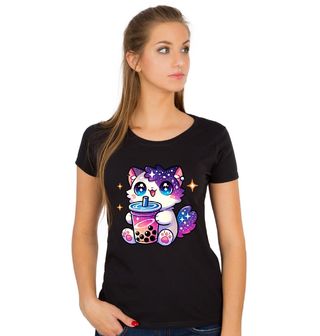 Obrázek 1 produktu Dámské tričko Vesmírná Kočka s Bubble Tea