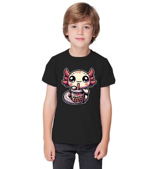 Obrázek 1 produktu Dětské tričko Roztomilý Axolotl s Bubble Tea