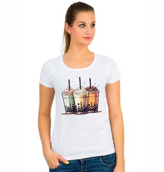Obrázek 1 produktu Dámské tričko Mléčné Bubble Tea s Tapioka Kuličkami