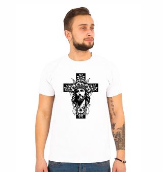 Obrázek 1 produktu Pánské tričko Ježíš v Květinovém Kříži