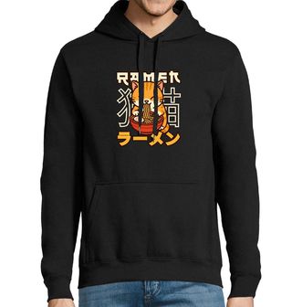 Obrázek 1 produktu Pánská mikina Oranžová Kočka a Ramen