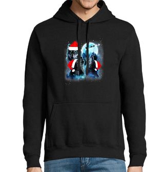 Obrázek 1 produktu Pánská mikina Vánoční Vlci vyjící na Měsíc