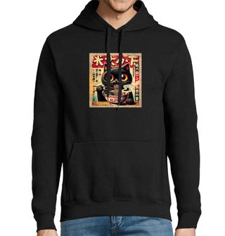 Obrázek 1 produktu Pánská mikina Japonský Plakát Černá Kočka a Ramen